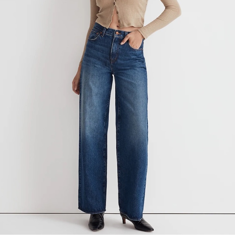 Madewell Dark Blue Wide Leg Jeans - Picture 2 of 7